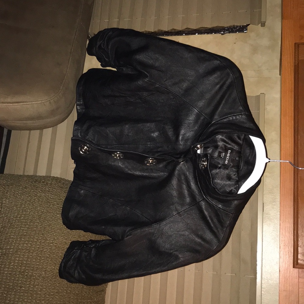 Bebe leather jacket.